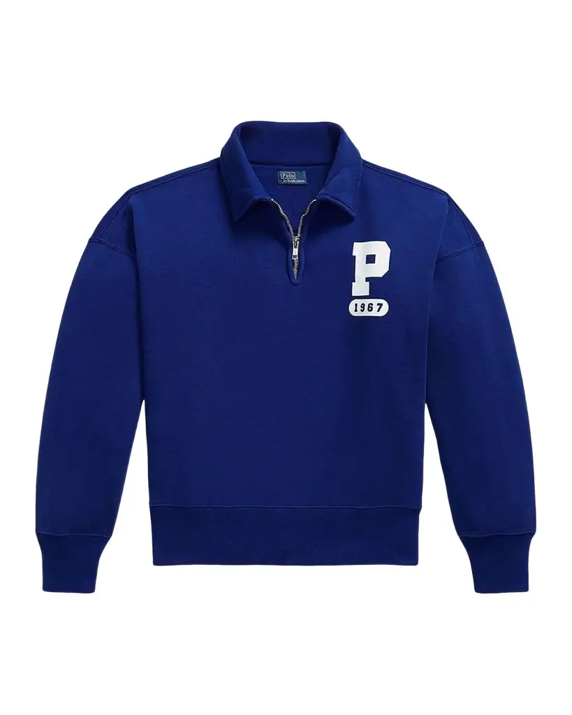 P Logo Slub Fleece Quarter-Zip Sweatshirt P Logo Slub Fleece Quarter-Zip Sweatshirt