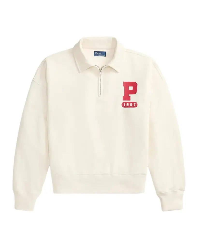 P Logo Slub Fleece Quarter-Zip Sweatshirt P Logo Slub Fleece Quarter-Zip Sweatshirt