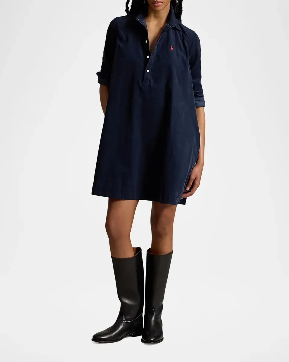 Polo Ralph Lauren Corduroy Pleated Mini Shirtdress | Thumbnail 2 Polo Ralph Lauren Corduroy Pleated Mini Shirtdress | Thumbnail 2