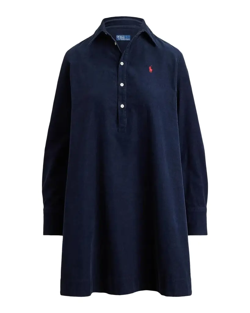 Corduroy Pleated Mini Shirtdress Corduroy Pleated Mini Shirtdress