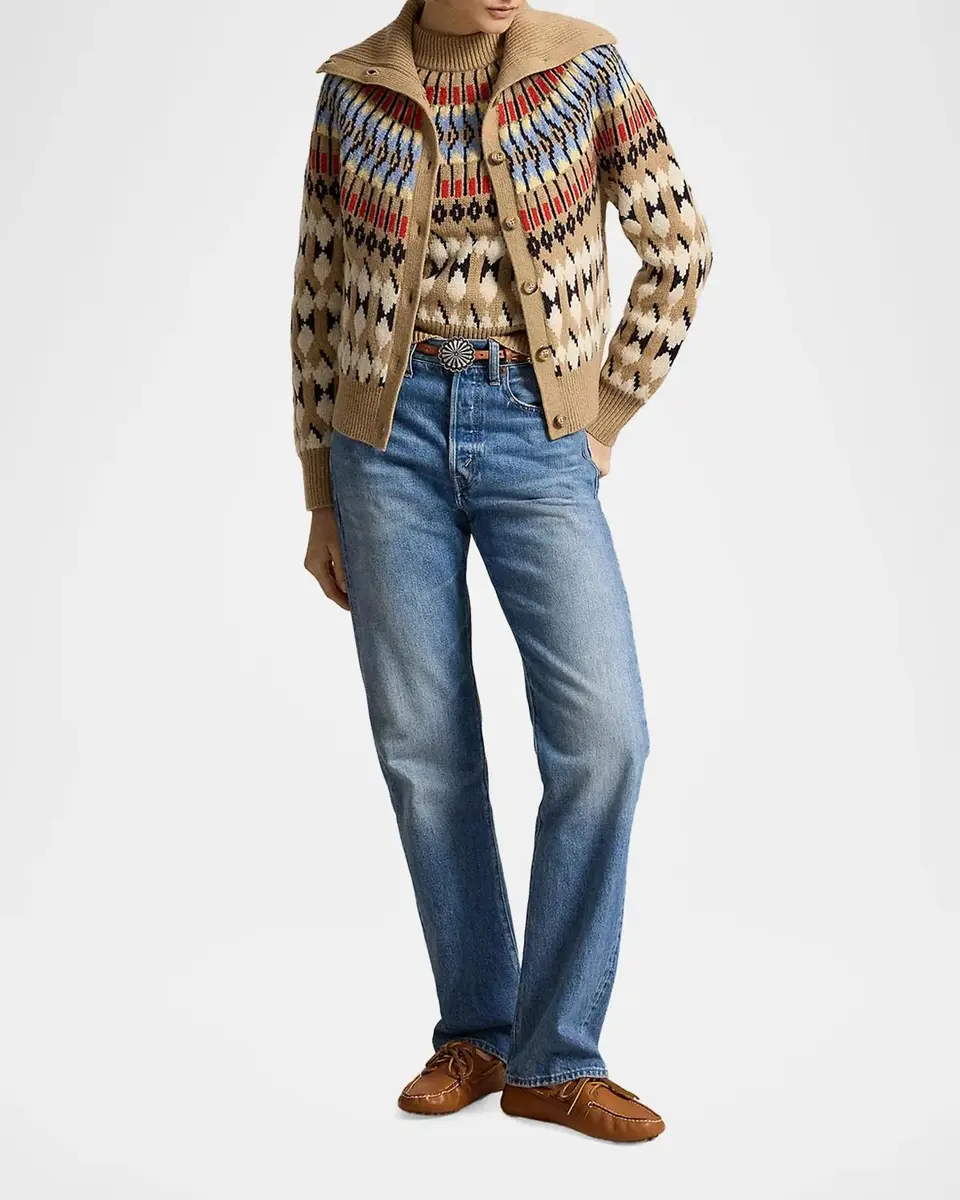 Polo Ralph Lauren Geo-Motif Wool-Cashmere Cardigan | Thumbnail 2