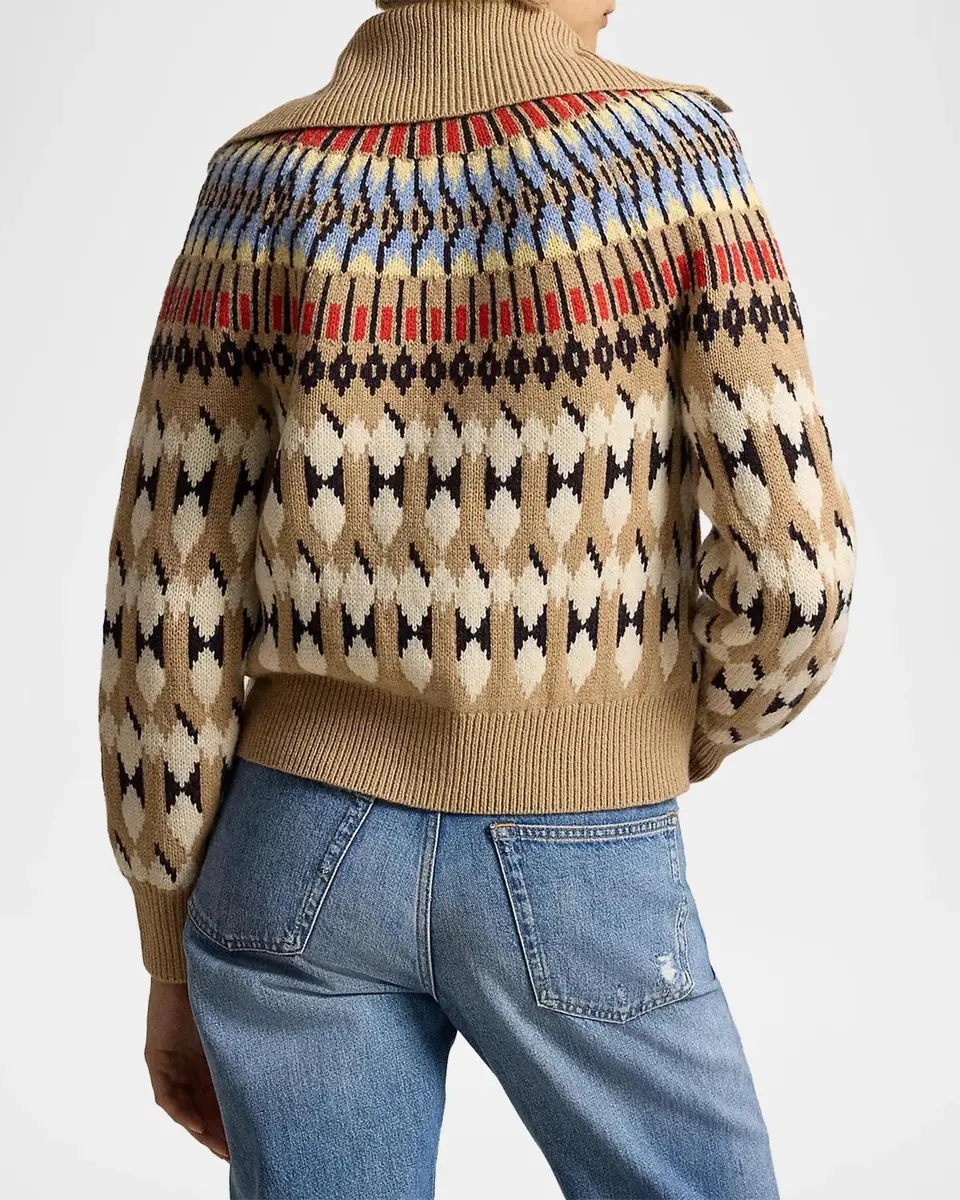 Polo Ralph Lauren Geo-Motif Wool-Cashmere Cardigan | Thumbnail 3