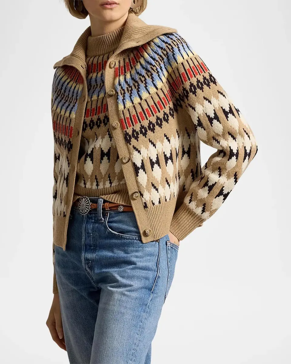 Polo Ralph Lauren Geo-Motif Wool-Cashmere Cardigan | Thumbnail 4