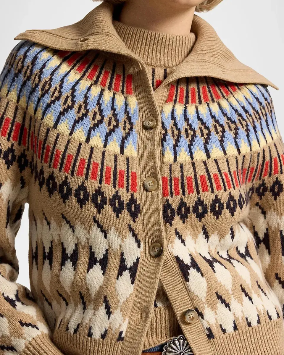 Polo Ralph Lauren Geo-Motif Wool-Cashmere Cardigan | Thumbnail 6