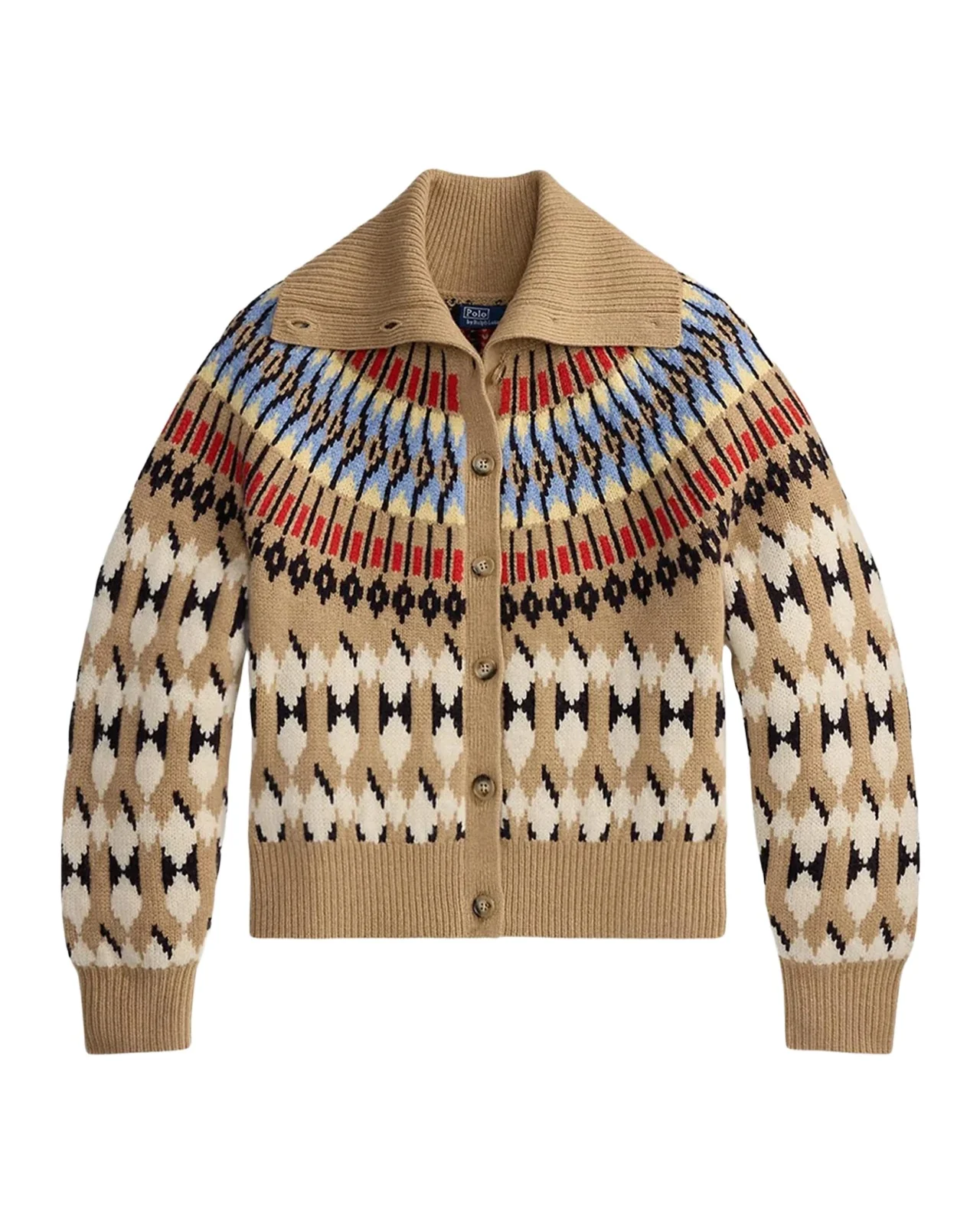 Geo-Motif Wool-Cashmere Cardigan