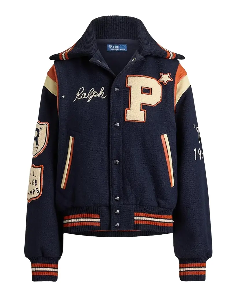 Wool-Blend Letter Jacket