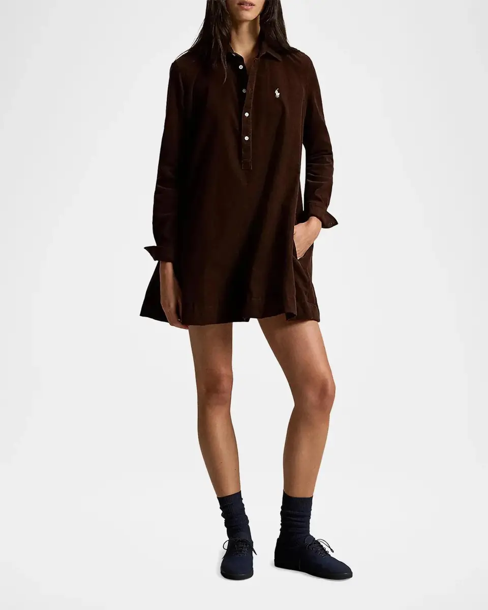 Polo Ralph Lauren Corduroy Pleated Mini Shirtdress | Thumbnail 2 Polo Ralph Lauren Corduroy Pleated Mini Shirtdress | Thumbnail 2