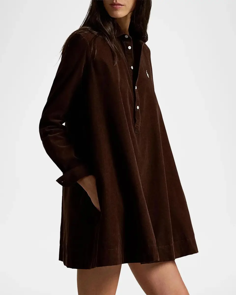 Polo Ralph Lauren Corduroy Pleated Mini Shirtdress | Thumbnail 5 Polo Ralph Lauren Corduroy Pleated Mini Shirtdress | Thumbnail 5