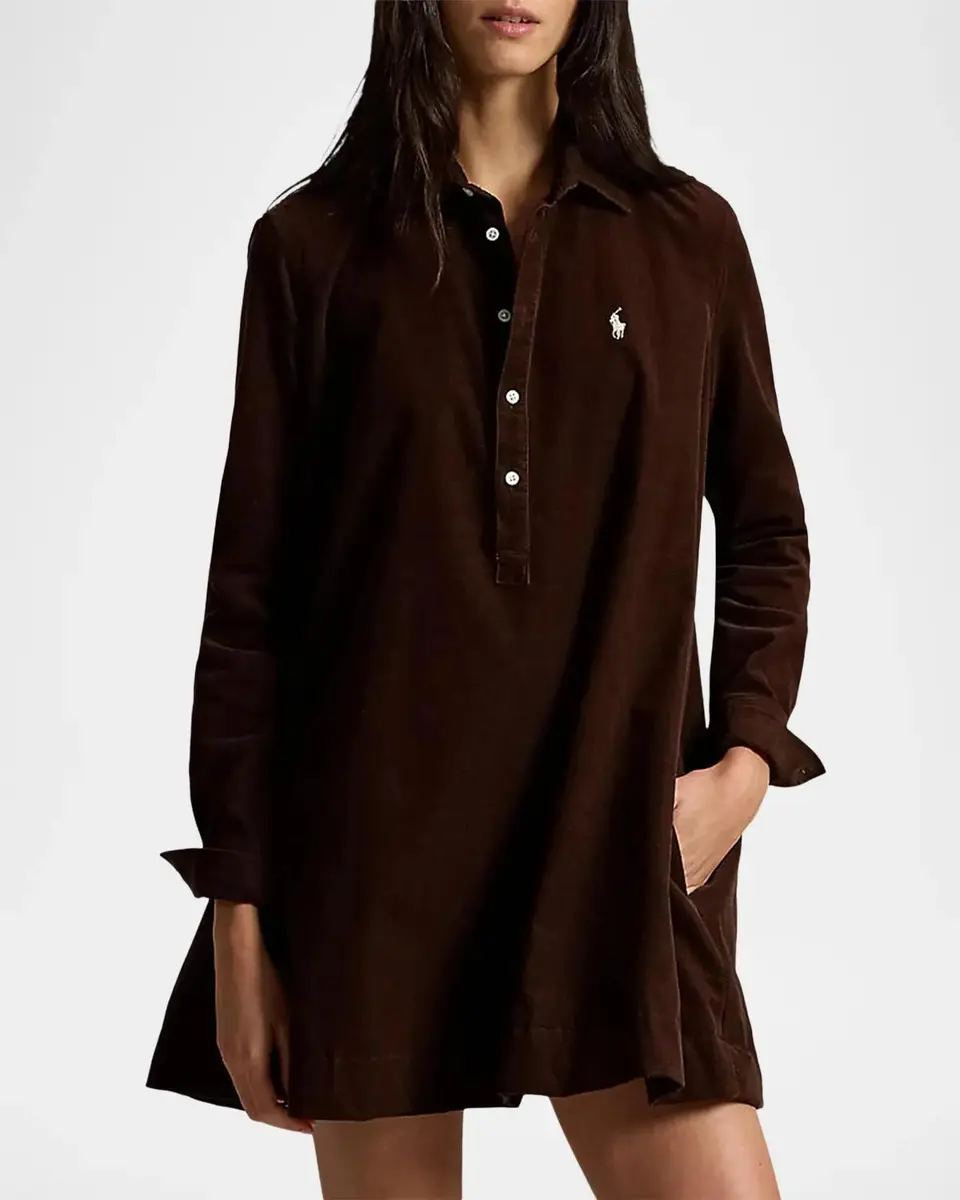 Polo Ralph Lauren Corduroy Pleated Mini Shirtdress | Thumbnail 6 Polo Ralph Lauren Corduroy Pleated Mini Shirtdress | Thumbnail 6
