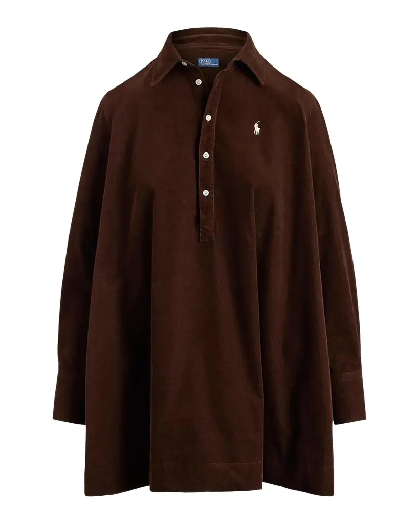 Corduroy Pleated Mini Shirtdress Corduroy Pleated Mini Shirtdress