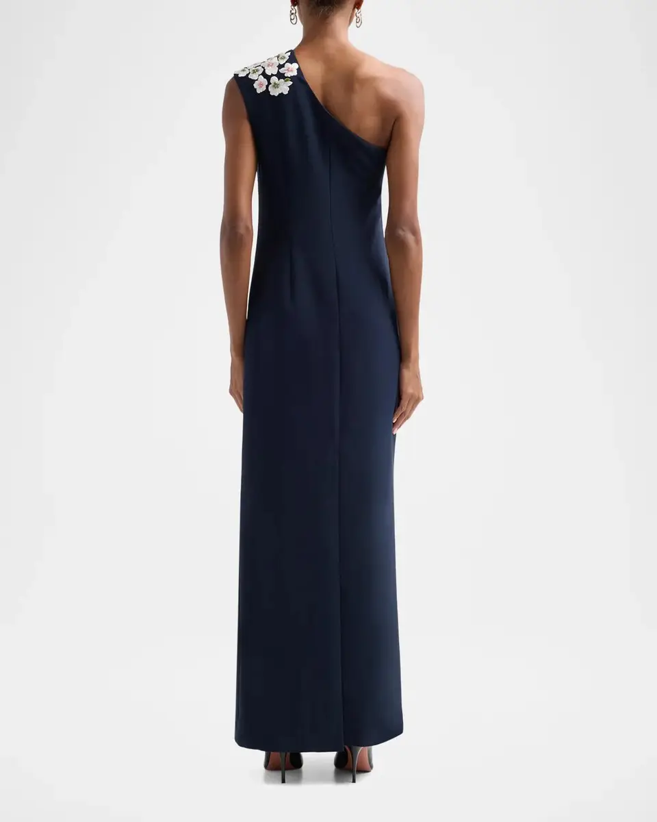 SACHIN & BABI Louisa One-Shoulder Floral Applique Gown | Thumbnail 3 SACHIN & BABI Louisa One-Shoulder Floral Applique Gown | Thumbnail 3