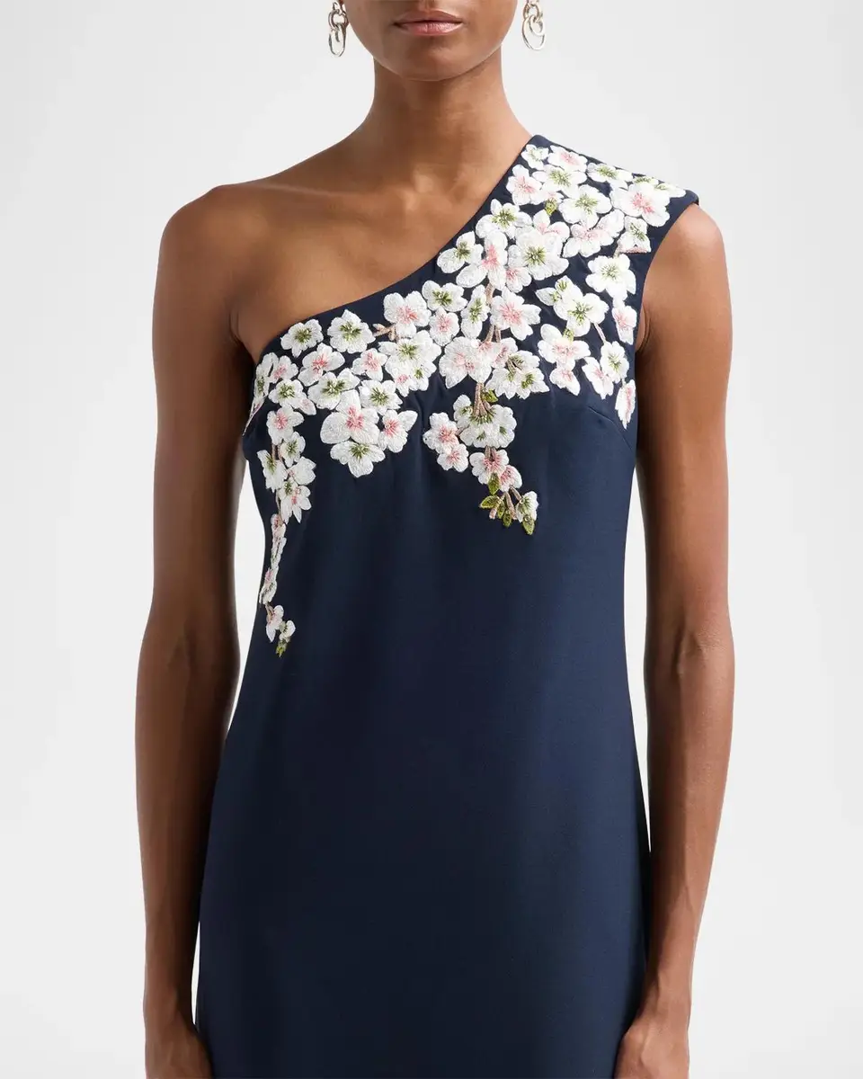 SACHIN & BABI Louisa One-Shoulder Floral Applique Gown | Thumbnail 5 SACHIN & BABI Louisa One-Shoulder Floral Applique Gown | Thumbnail 5
