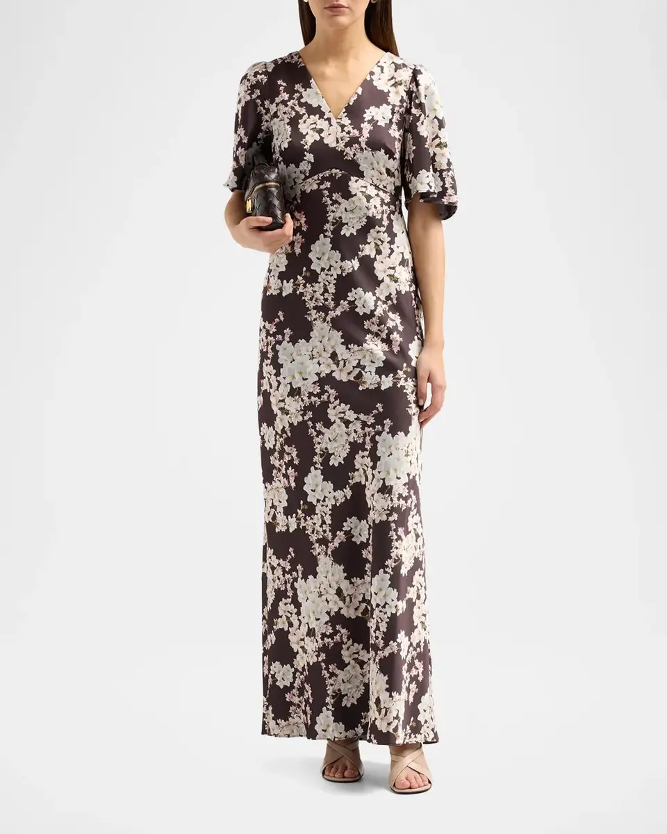 SACHIN & BABI Mae Floral Empire Column Gown | Thumbnail 2 SACHIN & BABI Mae Floral Empire Column Gown | Thumbnail 2