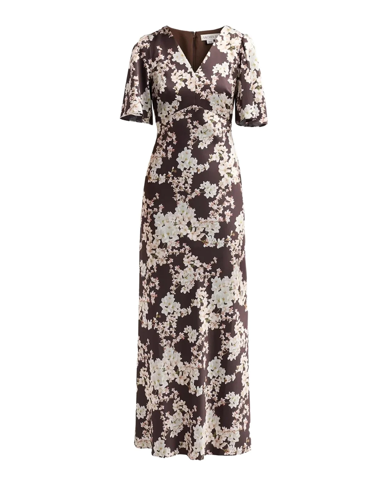 SACHIN & BABI Mae Floral Empire Column Gown