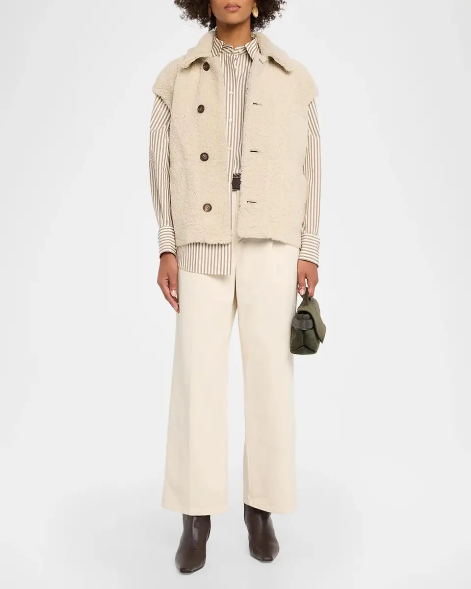 Brunello Cucinelli Reversible Suede & Lamb Shearling Vest | Thumbnail 2 Brunello Cucinelli Reversible Suede & Lamb Shearling Vest | Thumbnail 2