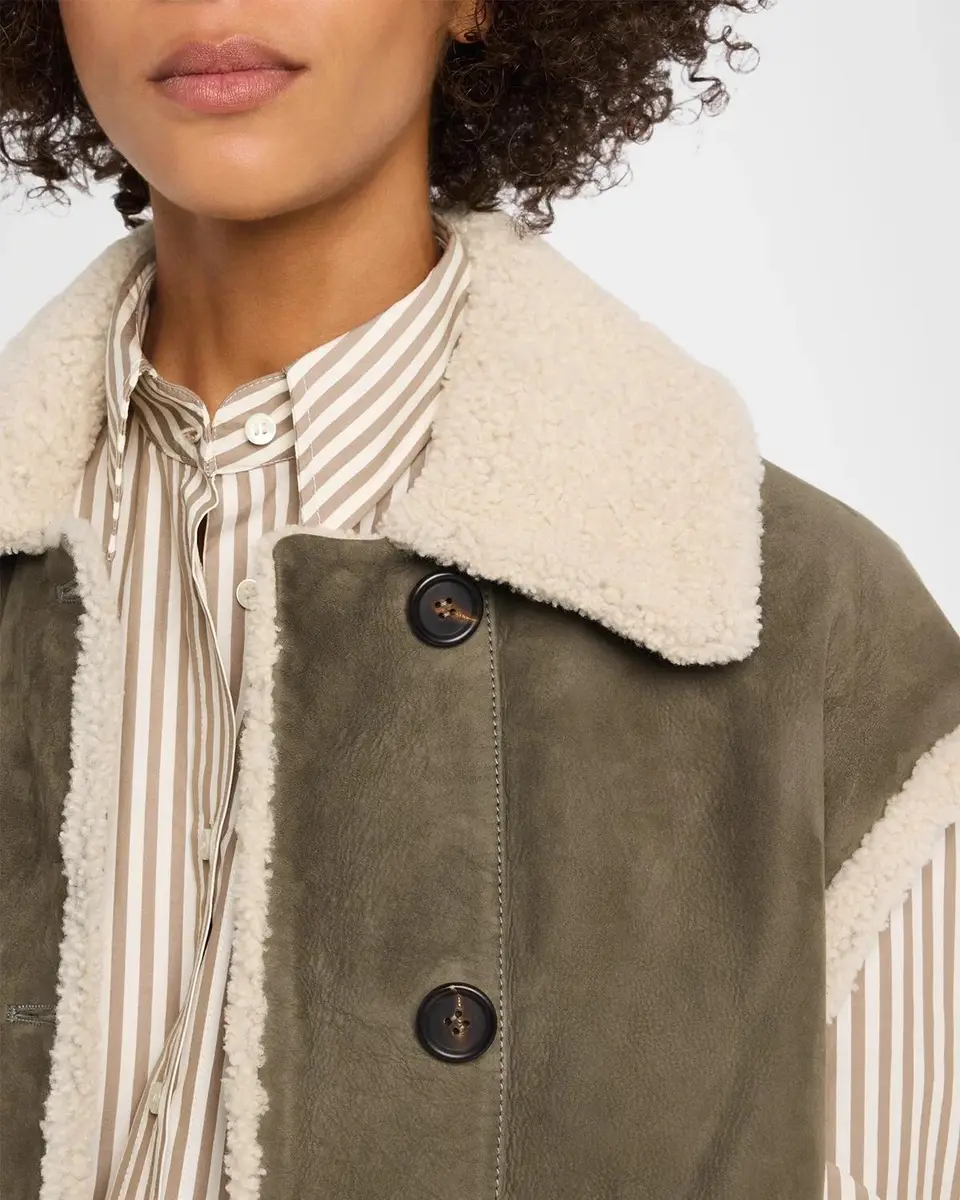 Brunello Cucinelli Reversible Suede & Lamb Shearling Vest | Thumbnail 5 Brunello Cucinelli Reversible Suede & Lamb Shearling Vest | Thumbnail 5