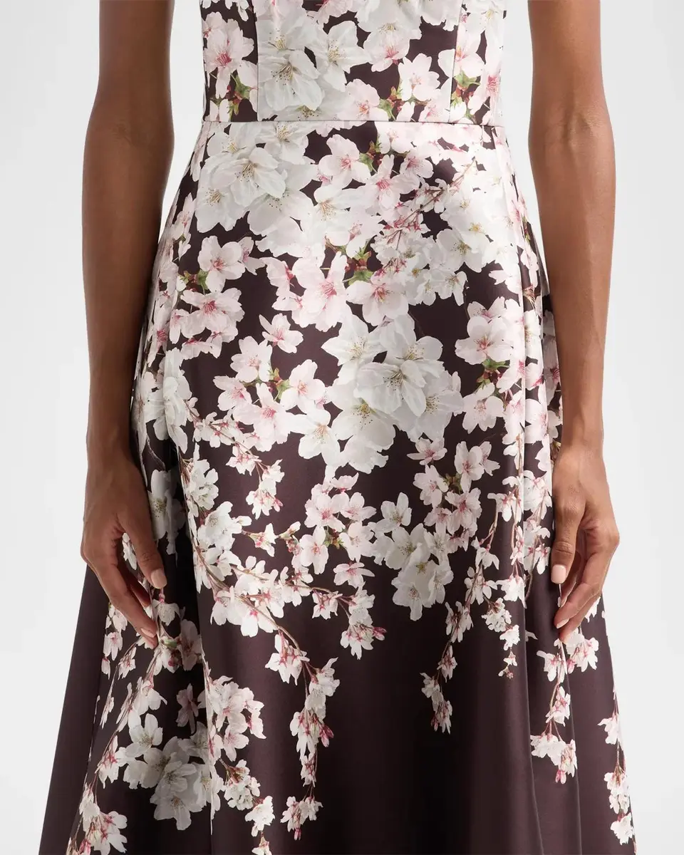 SACHIN & BABI Shay Strapless Floral Mikado Midi Dress | Thumbnail 5