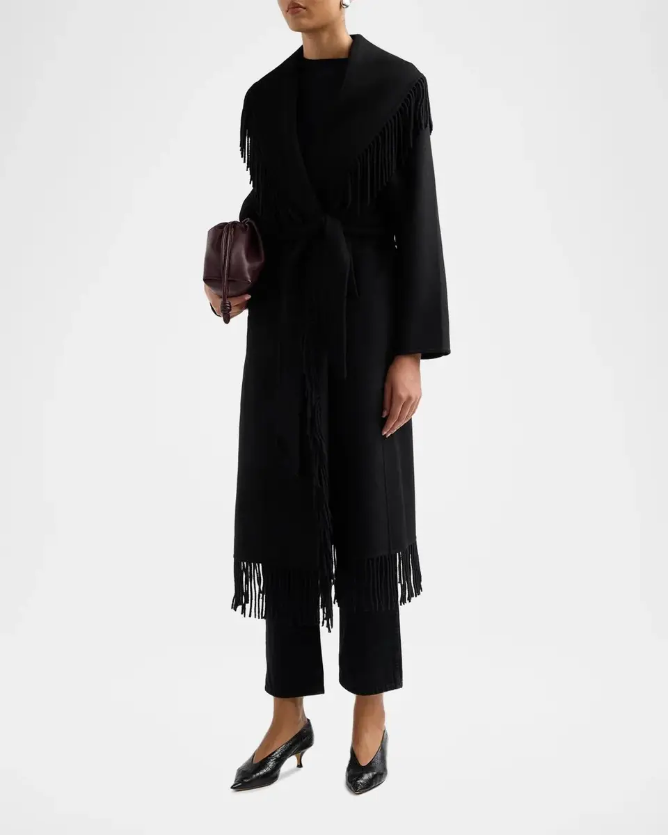 Generation Love Jenny Fringe Wool Wrap Coat | Thumbnail 4 Generation Love Jenny Fringe Wool Wrap Coat | Thumbnail 4