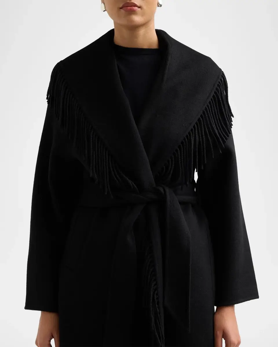 Generation Love Jenny Fringe Wool Wrap Coat | Thumbnail 5 Generation Love Jenny Fringe Wool Wrap Coat | Thumbnail 5