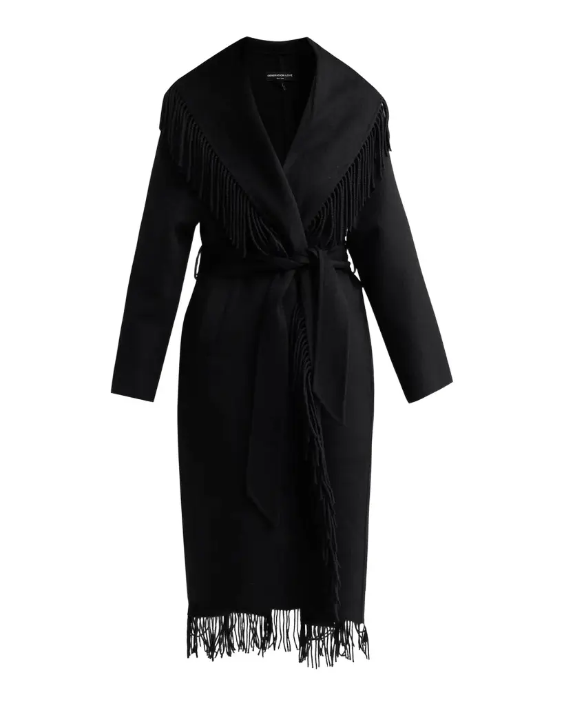 Generation Love Jenny Fringe Wool Wrap Coat