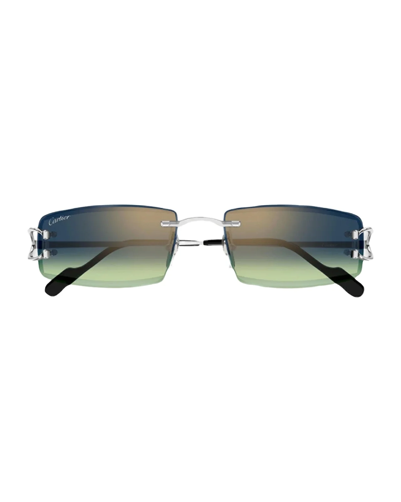 Cartier Men's Rimless Metal and Nylon Rectangle Sunglasses