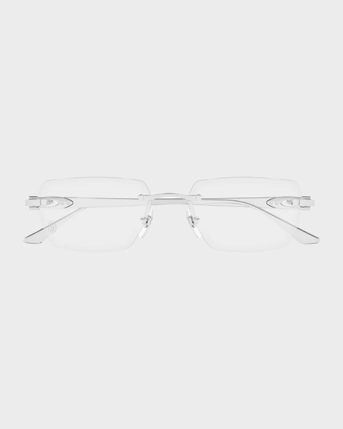 Cartier Men's Rimless Rectangle Sunglasses