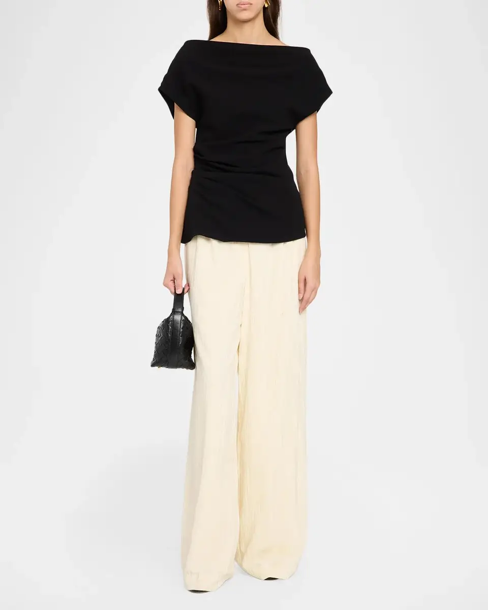 Proenza Schouler White Label Meadow Crushed-Velvet Straight-Leg Pants | Thumbnail 2