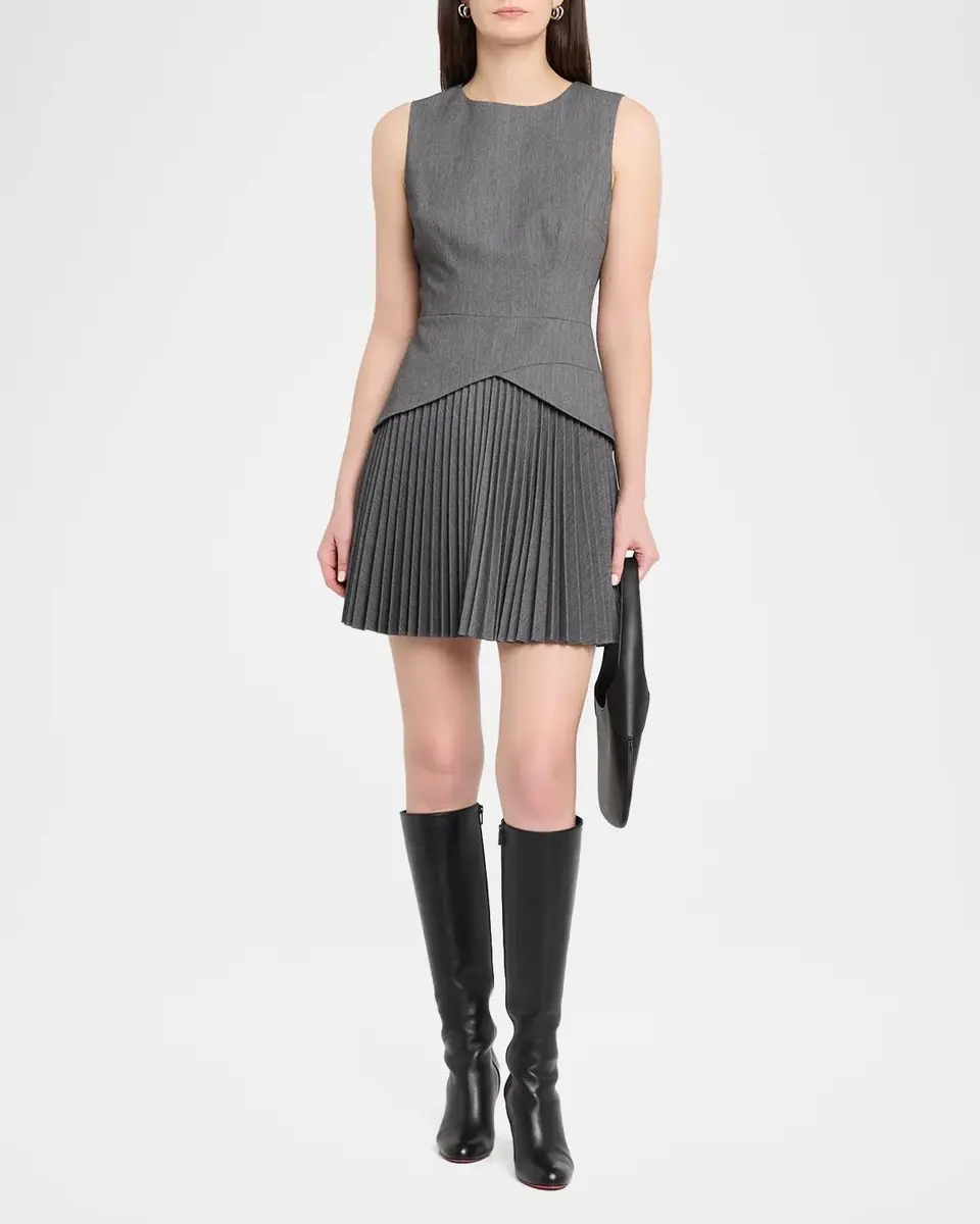 Milly Haddy Pleated Sleeveless Mini Dress | Thumbnail 2 Milly Haddy Pleated Sleeveless Mini Dress | Thumbnail 2