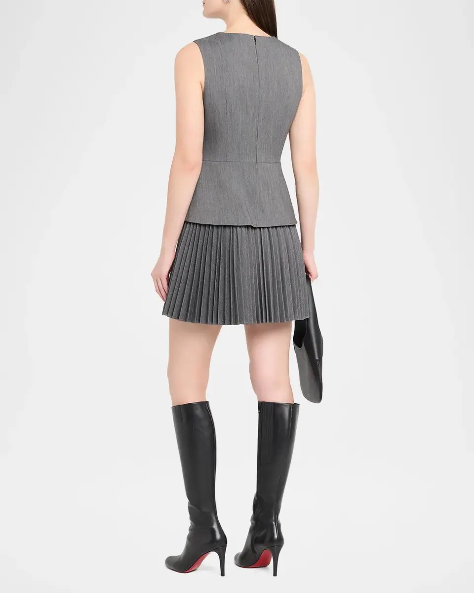 Milly Haddy Pleated Sleeveless Mini Dress | Thumbnail 3 Milly Haddy Pleated Sleeveless Mini Dress | Thumbnail 3