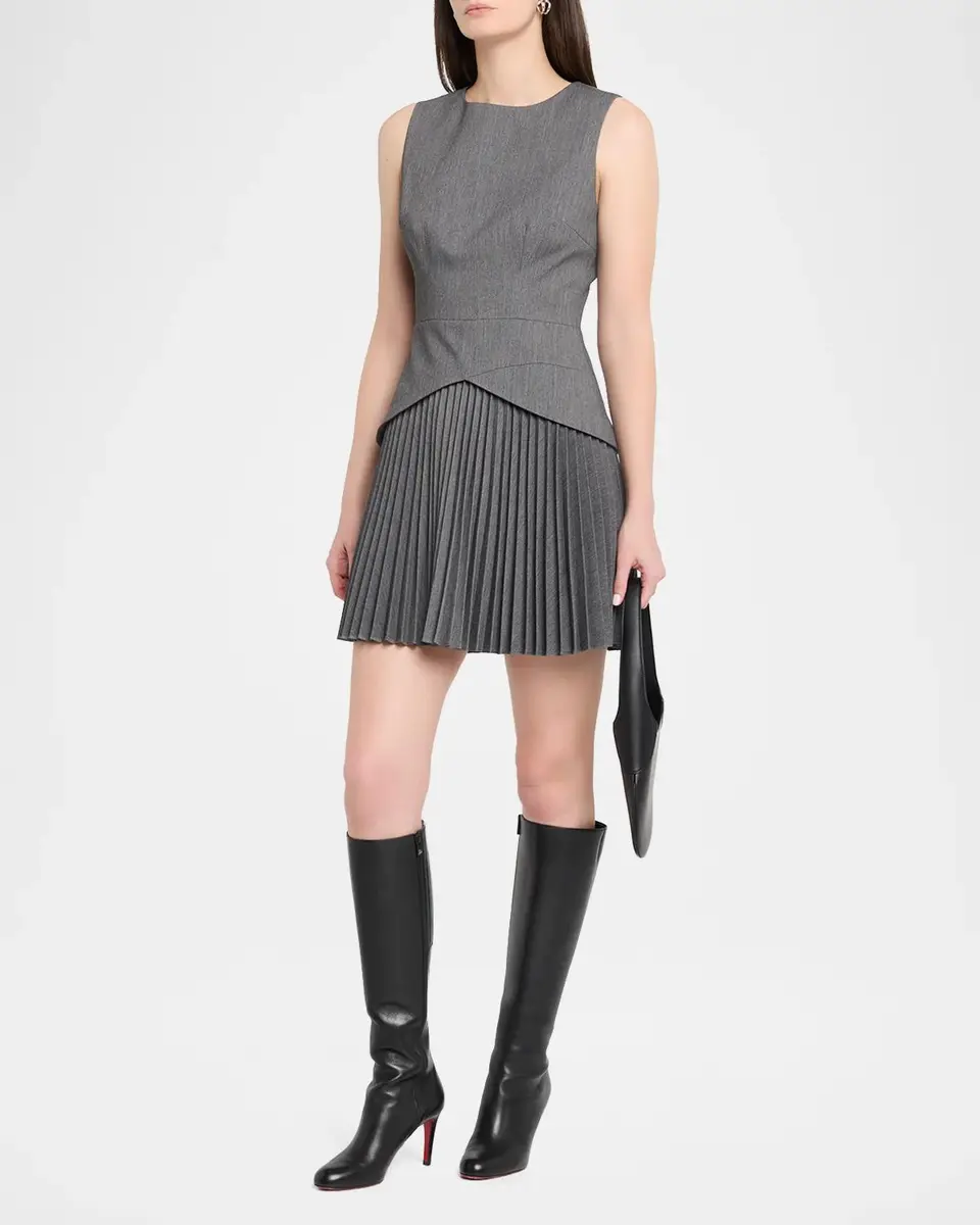 Milly Haddy Pleated Sleeveless Mini Dress | Thumbnail 4 Milly Haddy Pleated Sleeveless Mini Dress | Thumbnail 4