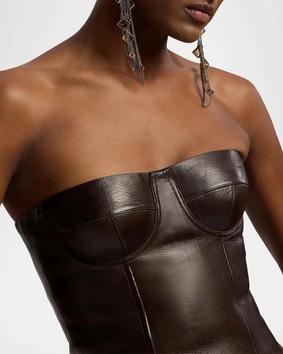 Ralph Lauren Collection Carolin Lambskin Bustier | Thumbnail 5 Ralph Lauren Collection Carolin Lambskin Bustier | Thumbnail 5