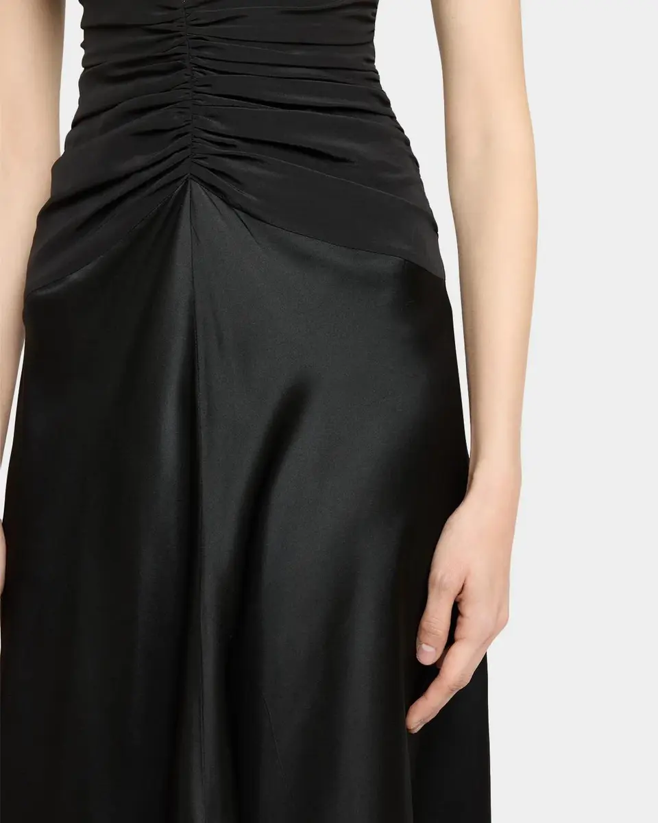 Isabel Marant Delfi Sleeveless Ruched Keyhole Satin Midi Dress | Thumbnail 5 Isabel Marant Delfi Sleeveless Ruched Keyhole Satin Midi Dress | Thumbnail 5