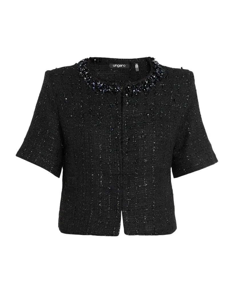 Ungaro Leny Beaded Fringe Tweed Jacket