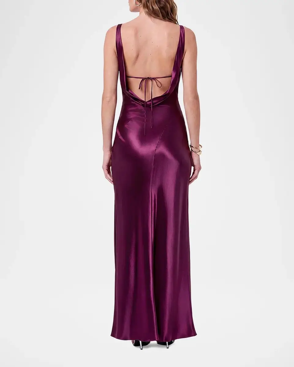 NICHOLAS Alfina Cowl-Neck Satin Maxi Dress | Thumbnail 3 NICHOLAS Alfina Cowl-Neck Satin Maxi Dress | Thumbnail 3