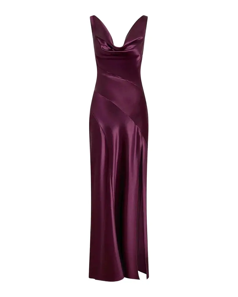 Alfina Cowl-Neck Satin Maxi Dress Alfina Cowl-Neck Satin Maxi Dress