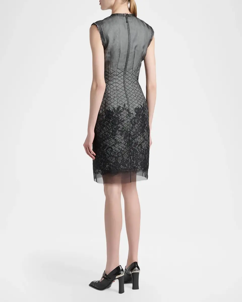 Alexander McQueen Quilted Lace Dress | Thumbnail 3 Alexander McQueen Quilted Lace Dress | Thumbnail 3