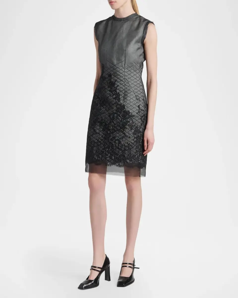 Alexander McQueen Quilted Lace Dress | Thumbnail 4 Alexander McQueen Quilted Lace Dress | Thumbnail 4