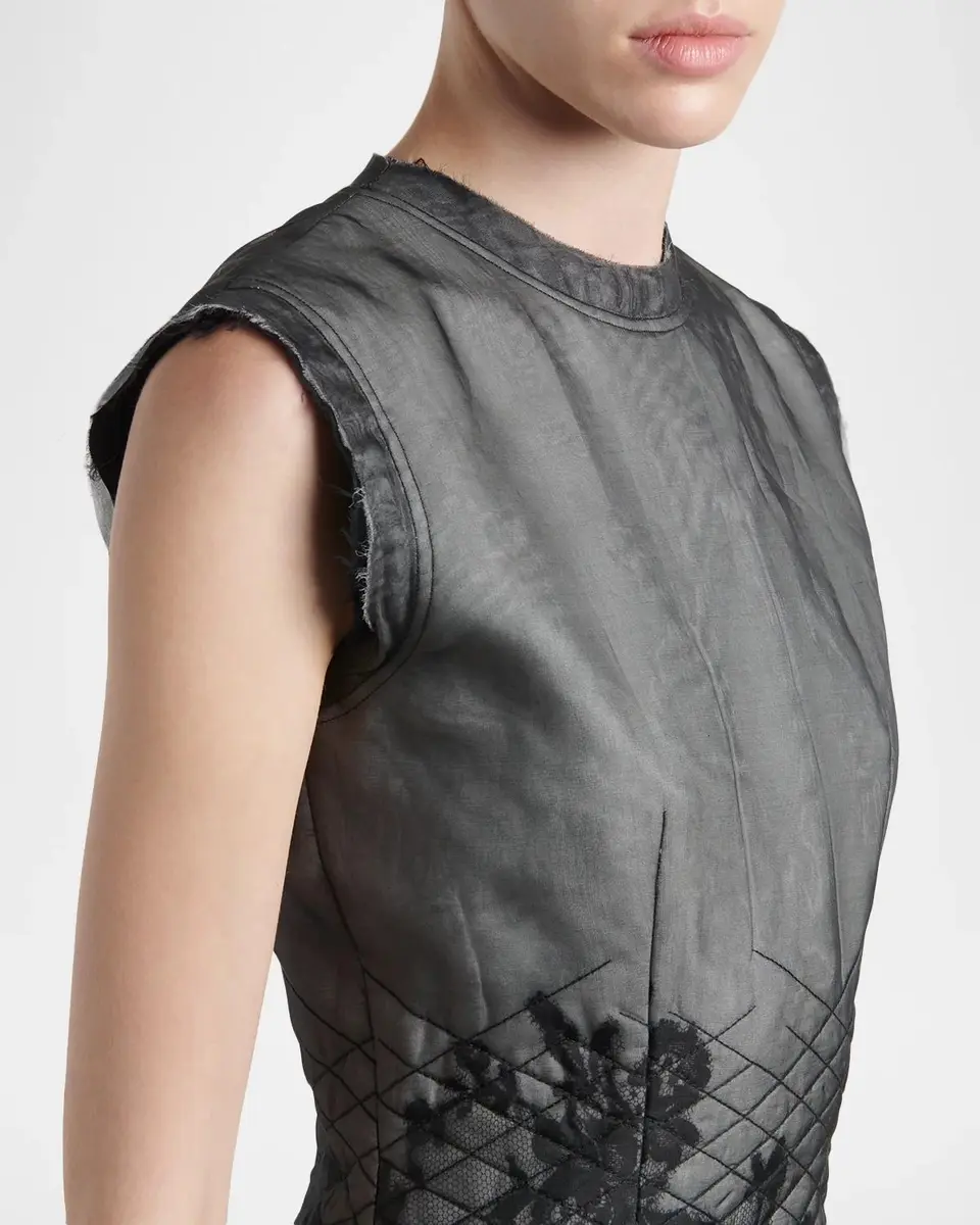 Alexander McQueen Quilted Lace Dress | Thumbnail 5 Alexander McQueen Quilted Lace Dress | Thumbnail 5