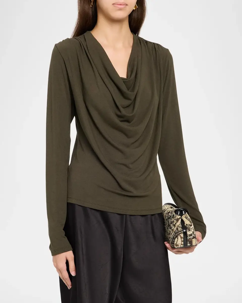 Vince Long-Sleeve Cowlneck Top | Thumbnail 4 Vince Long-Sleeve Cowlneck Top | Thumbnail 4