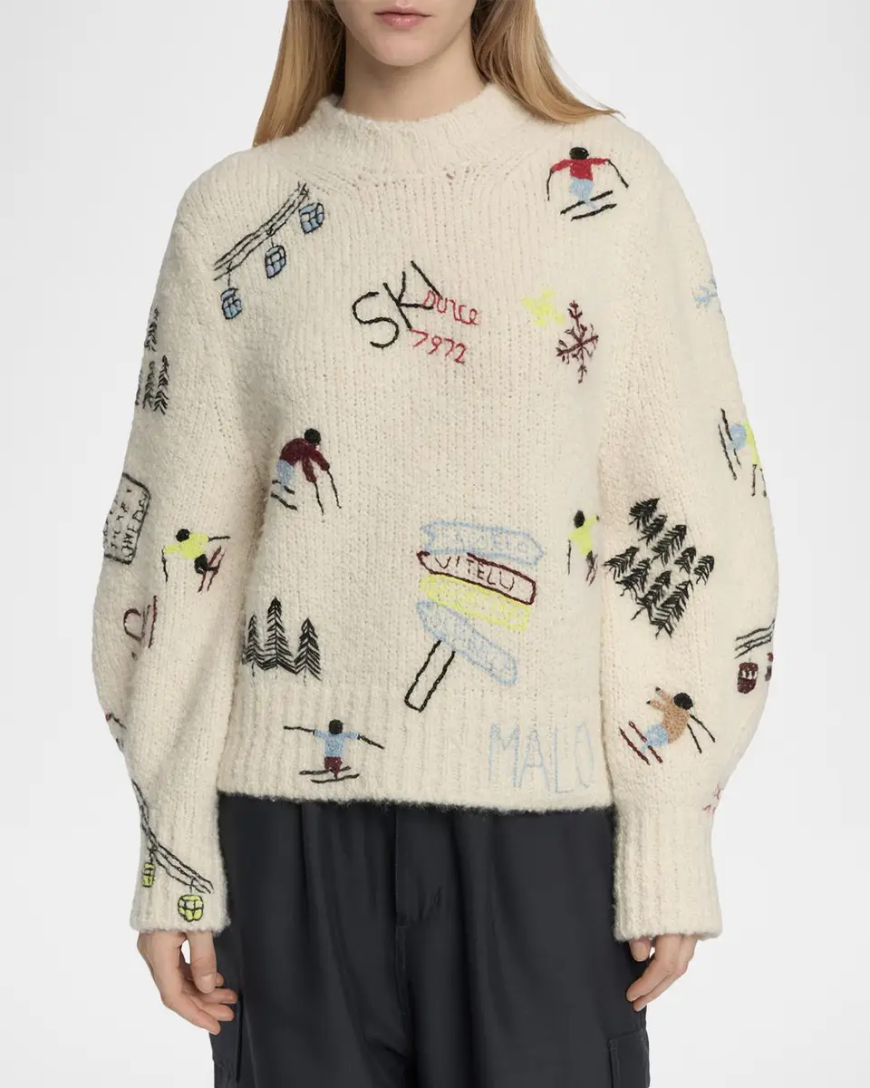 Malo Embroidered Cashmere Sweater | Thumbnail 2