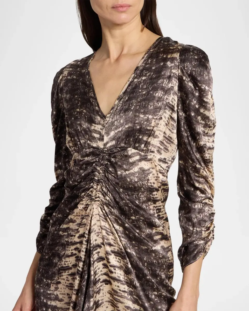 Isabel Marant Albini Snake-Print Ruched Silk Midi Dress | Thumbnail 5 Isabel Marant Albini Snake-Print Ruched Silk Midi Dress | Thumbnail 5