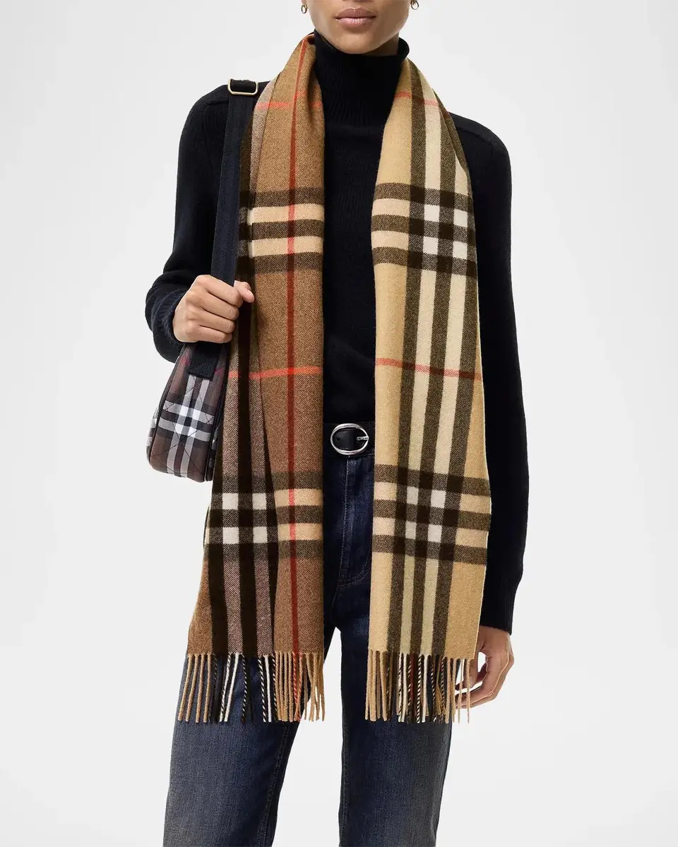 Burberry Men's Gradient Check Cashmere Scarf | Thumbnail 2 Burberry Men's Gradient Check Cashmere Scarf | Thumbnail 2