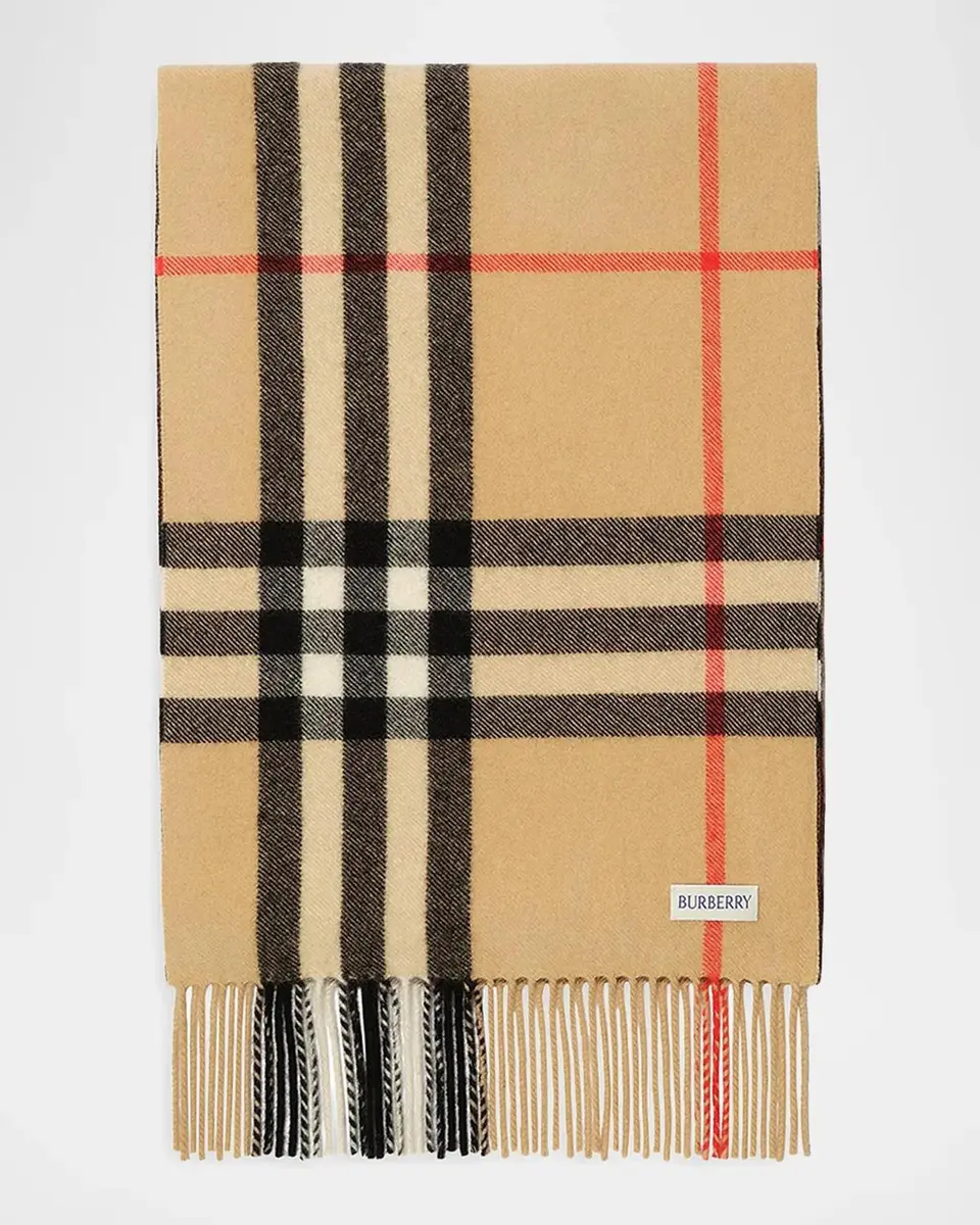 Burberry Men's Gradient Check Cashmere Scarf | Thumbnail 4 Burberry Men's Gradient Check Cashmere Scarf | Thumbnail 4