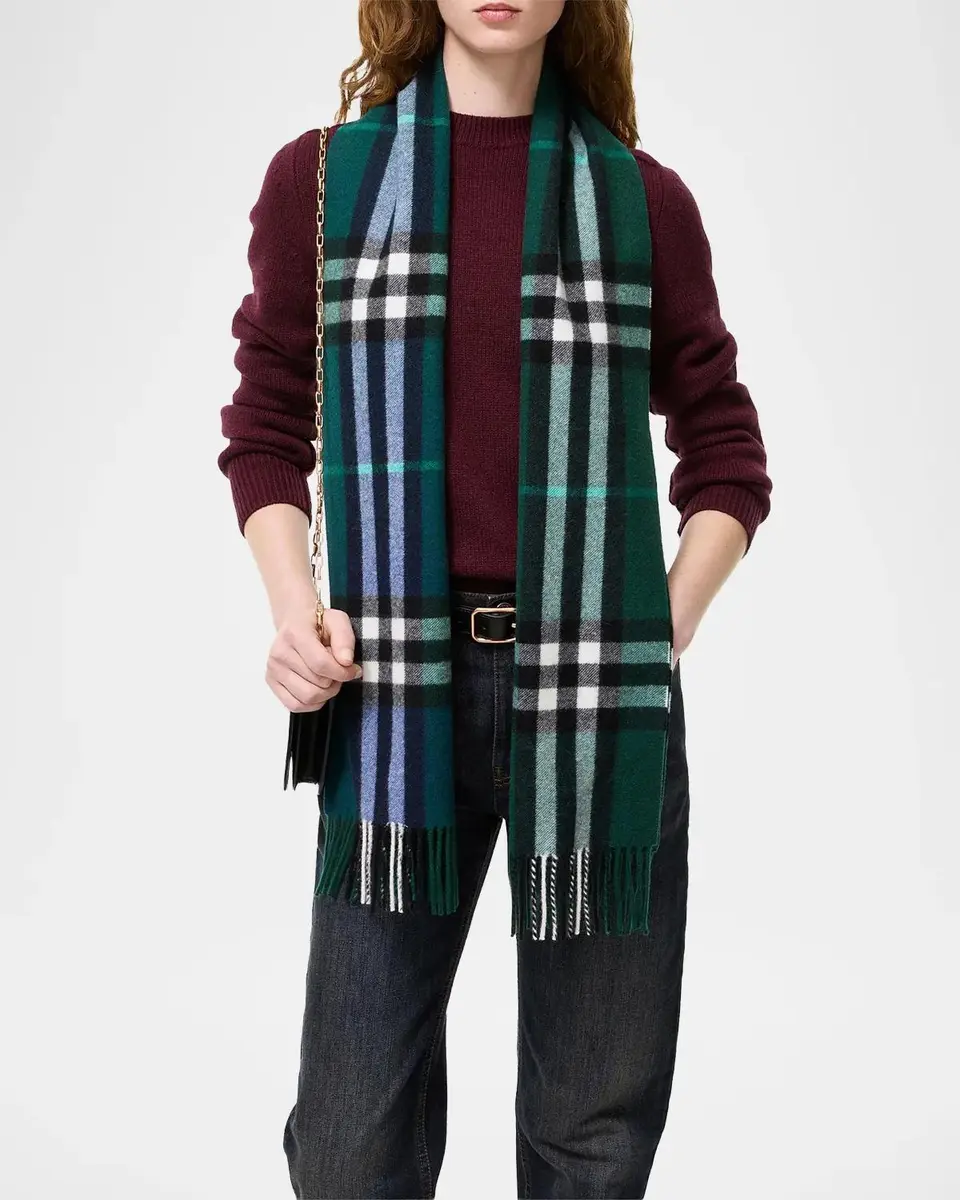 Burberry Men's Gradient Check Cashmere Scarf | Thumbnail 3 Burberry Men's Gradient Check Cashmere Scarf | Thumbnail 3