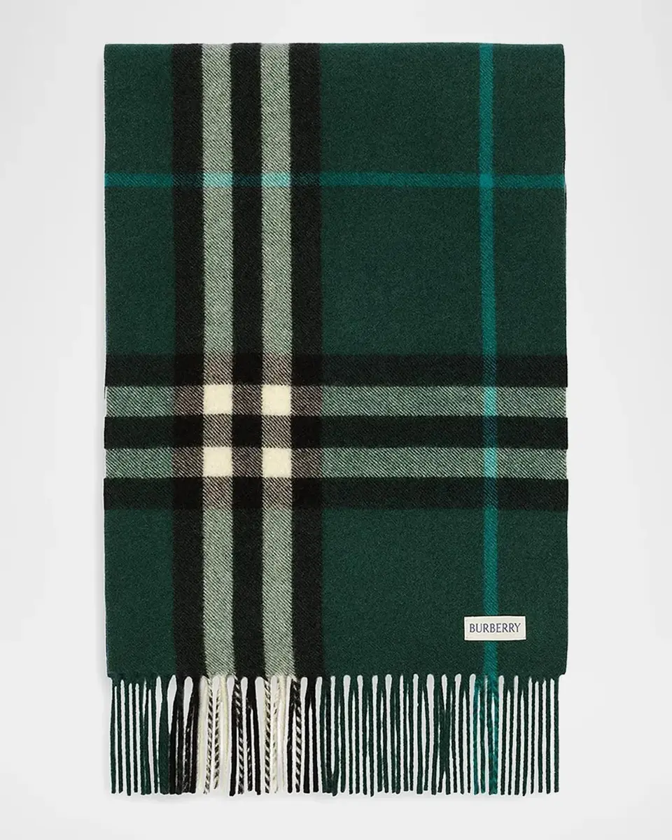 Burberry Men's Gradient Check Cashmere Scarf | Thumbnail 4 Burberry Men's Gradient Check Cashmere Scarf | Thumbnail 4