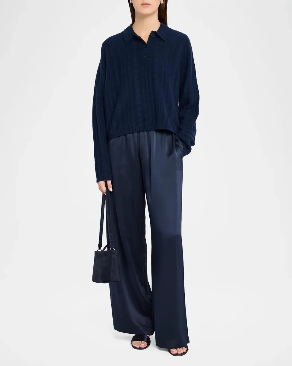Sablyn Elsie Cable-Knit Cashmere Polo Sweater | Thumbnail 2 Sablyn Elsie Cable-Knit Cashmere Polo Sweater | Thumbnail 2