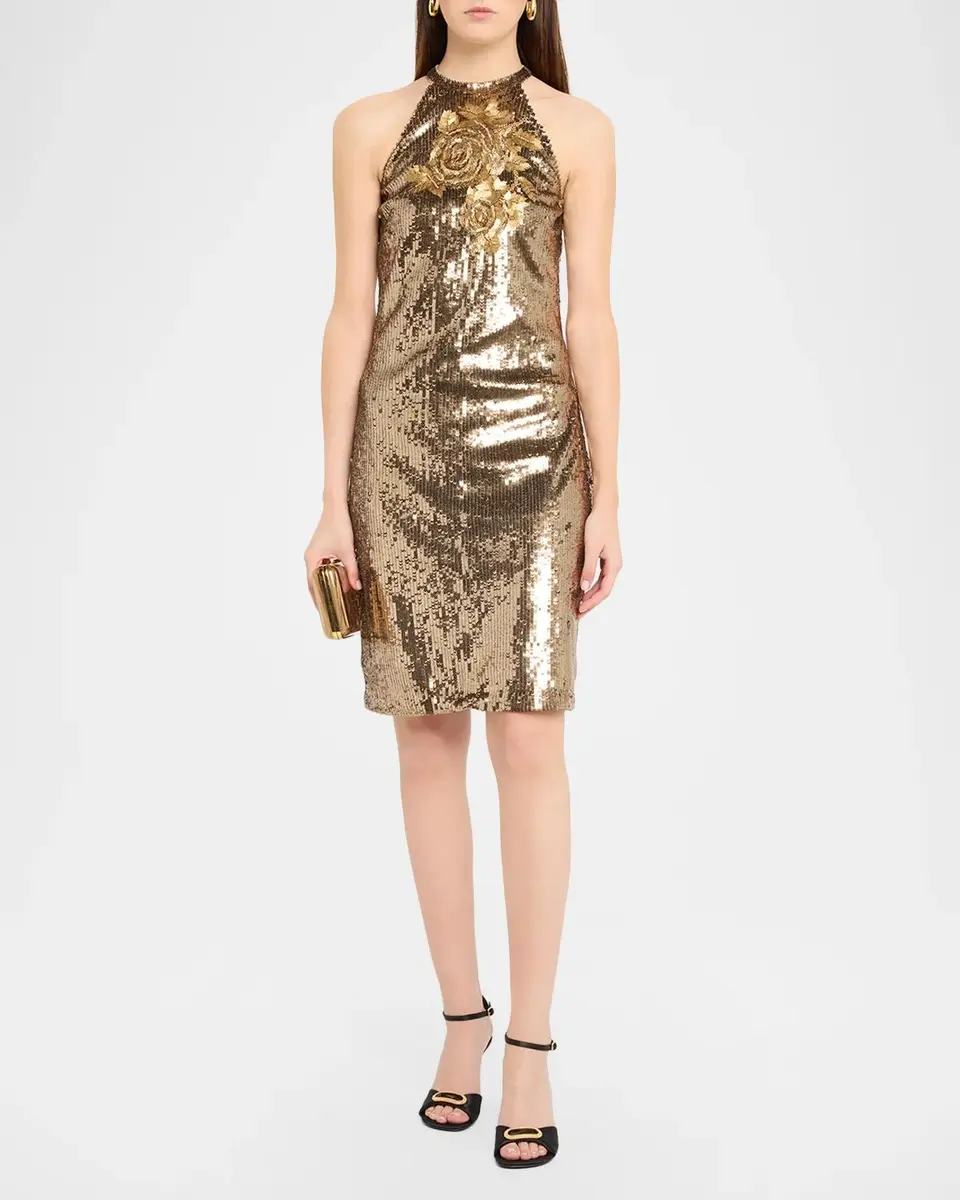 Ungaro Maris Floral Sequin Halter Mini Dress | Thumbnail 2 Ungaro Maris Floral Sequin Halter Mini Dress | Thumbnail 2
