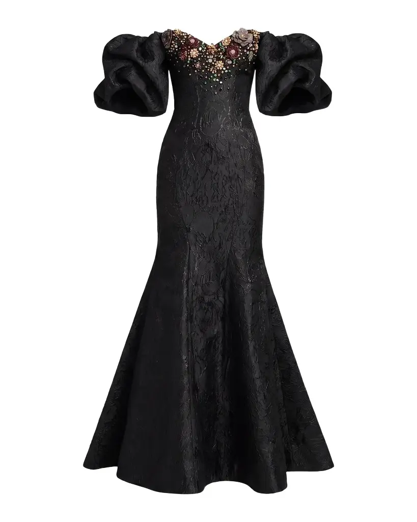 Beaded Brocade Mermaid Gown Beaded Brocade Mermaid Gown