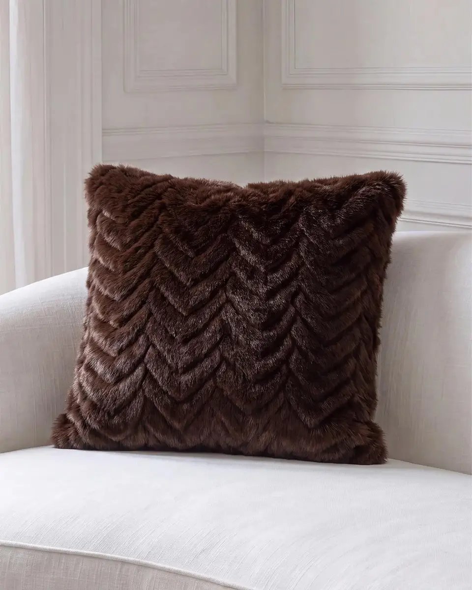 Lyla Grant Chevron Faux Mink Pillow, 20" Square | Thumbnail 3 Lyla Grant Chevron Faux Mink Pillow, 20" Square | Thumbnail 3