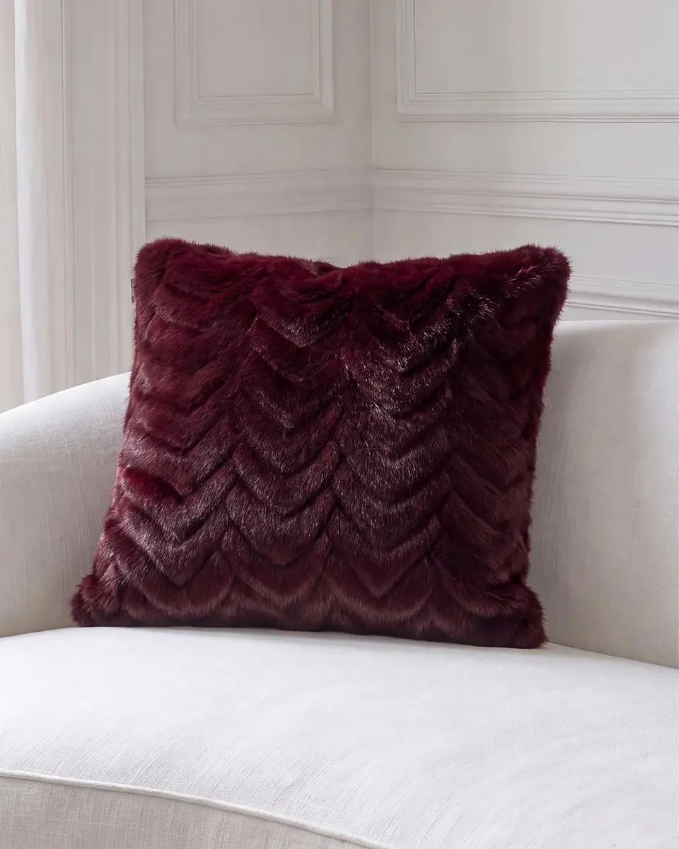 Lyla Grant Chevron Faux Mink Pillow, 20" Square | Thumbnail 5 Lyla Grant Chevron Faux Mink Pillow, 20" Square | Thumbnail 5